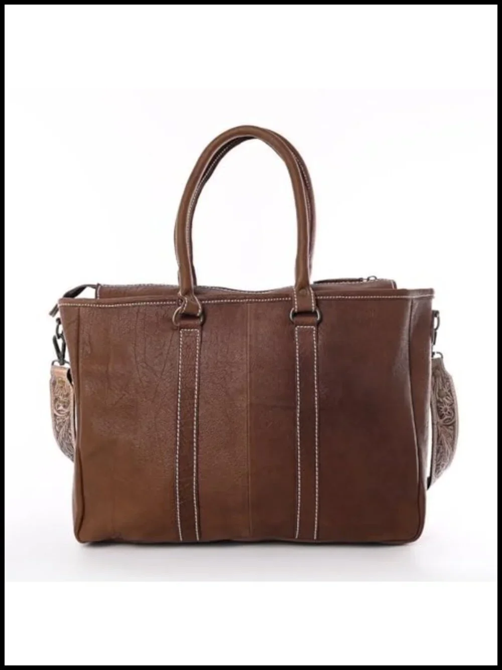 Cowhide Hairon Leather Tote Bag With Adjustable Shoulder Strap